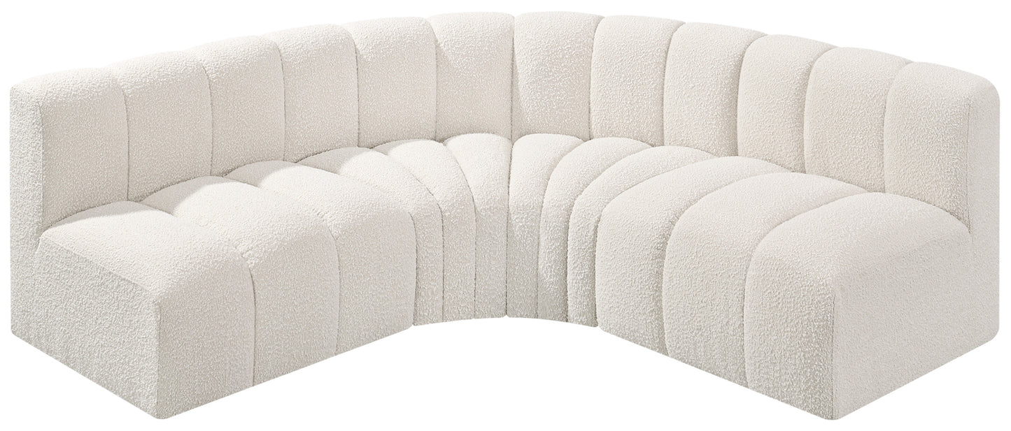 zara cream boucle fabric modular sofa s4b