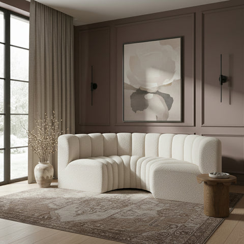 Briar Cream 88 Boucle Fabric Upholstered Modular Sectional, 4-Piece