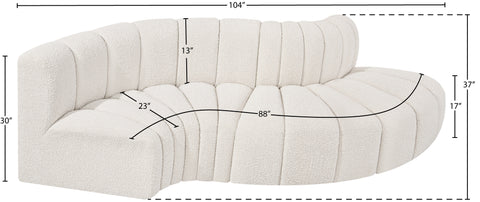 Briar Cream 104 Boucle Fabric Upholstered Modular Sectional, 4-Piece