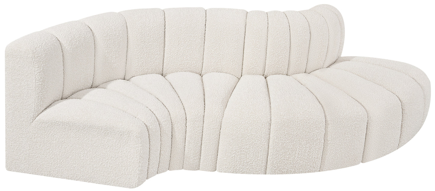 zara cream boucle fabric modular sofa s4d