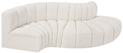 Zara Cream Boucle Fabric Modular Sofa S4D