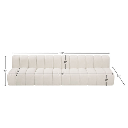 Zara Cream Boucle Fabric Modular Sofa S4E