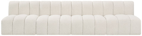 Briar Cream 119 Boucle Fabric Upholstered Modular Sectional, 4-Piece