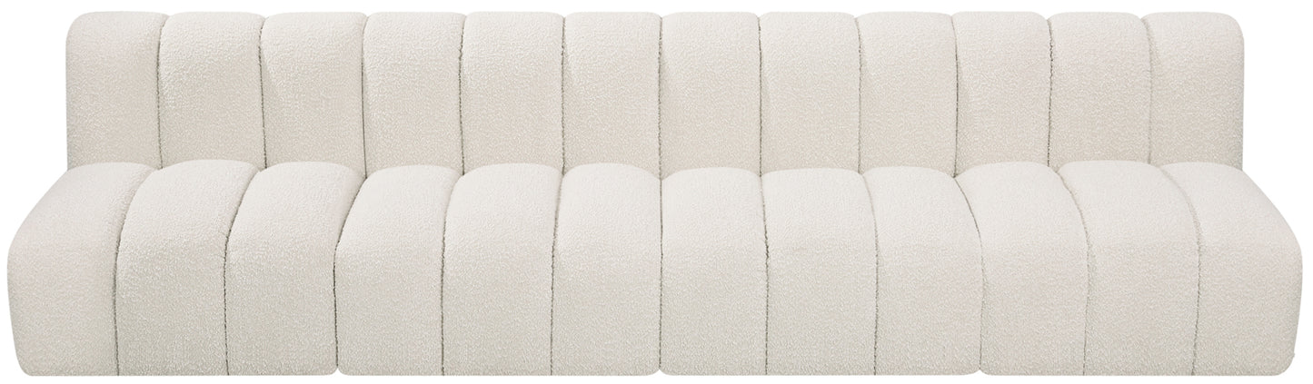 zara cream boucle fabric modular sofa s4e