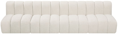 Zara Cream Boucle Fabric Modular Sofa S4E