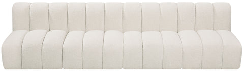 Briar Cream 119 Boucle Fabric Upholstered Modular Sectional, 4-Piece