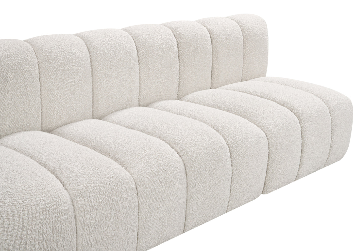 zara cream boucle fabric modular sofa s4e