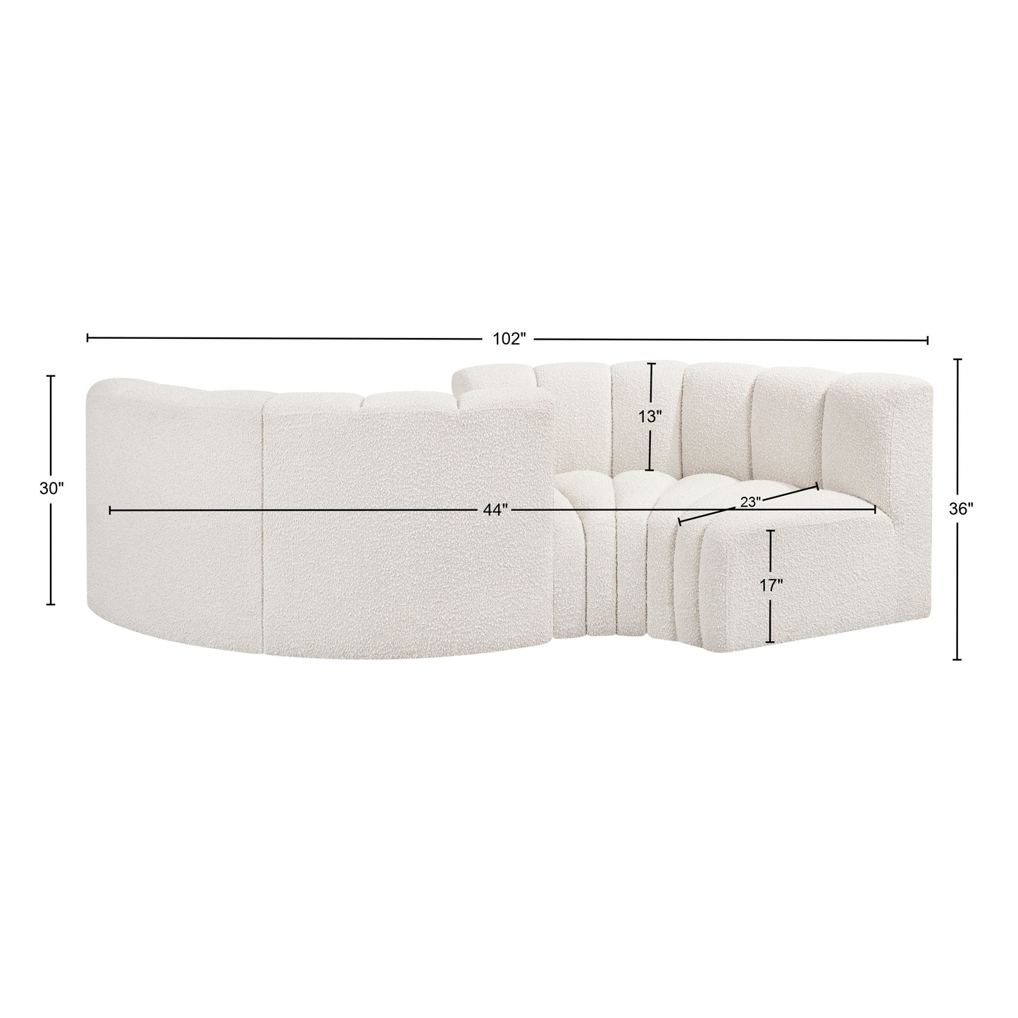 zara cream boucle fabric modular sofa s4f