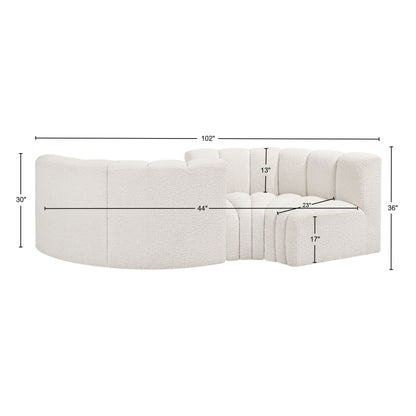 Zara Cream Boucle Fabric Modular Sofa S4F