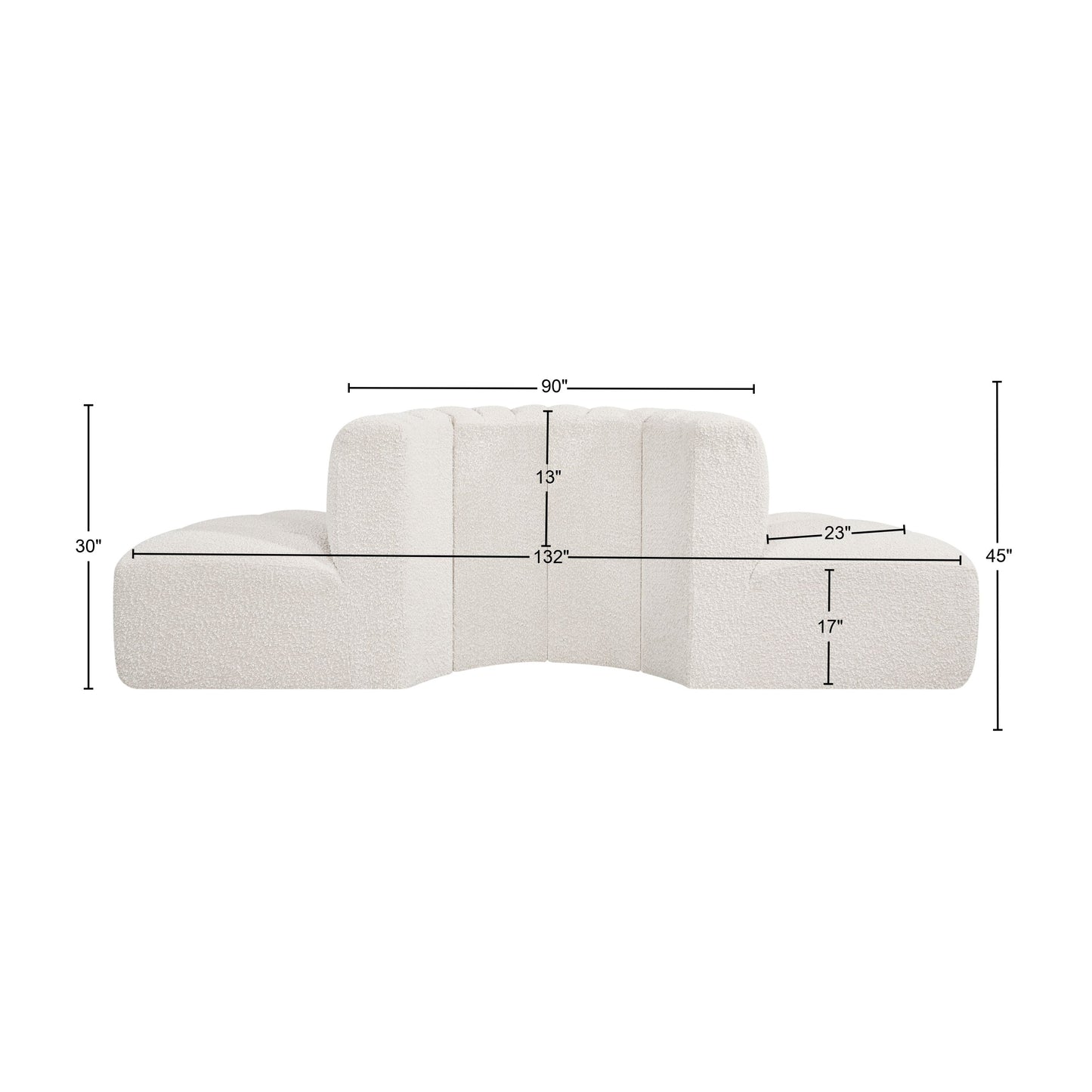 zara cream boucle fabric modular sofa s4g