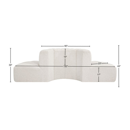 Zara Cream Boucle Fabric Modular Sofa S4G