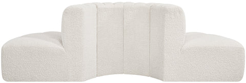 Yara 90" Cream Boucle Fabric Upholstered Sectional, 4-Piece