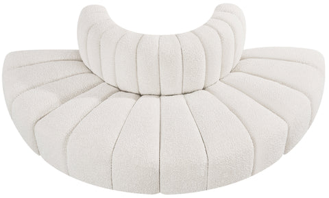Yara 90" Cream Boucle Fabric Upholstered Sectional, 4-Piece
