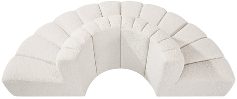 Yara 90" Cream Boucle Fabric Upholstered Sectional, 4-Piece