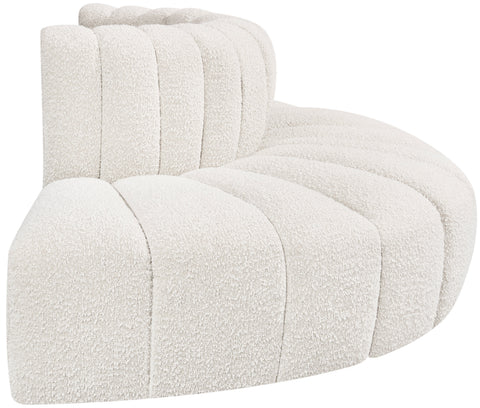 Yara 90" Cream Boucle Fabric Upholstered Sectional, 4-Piece