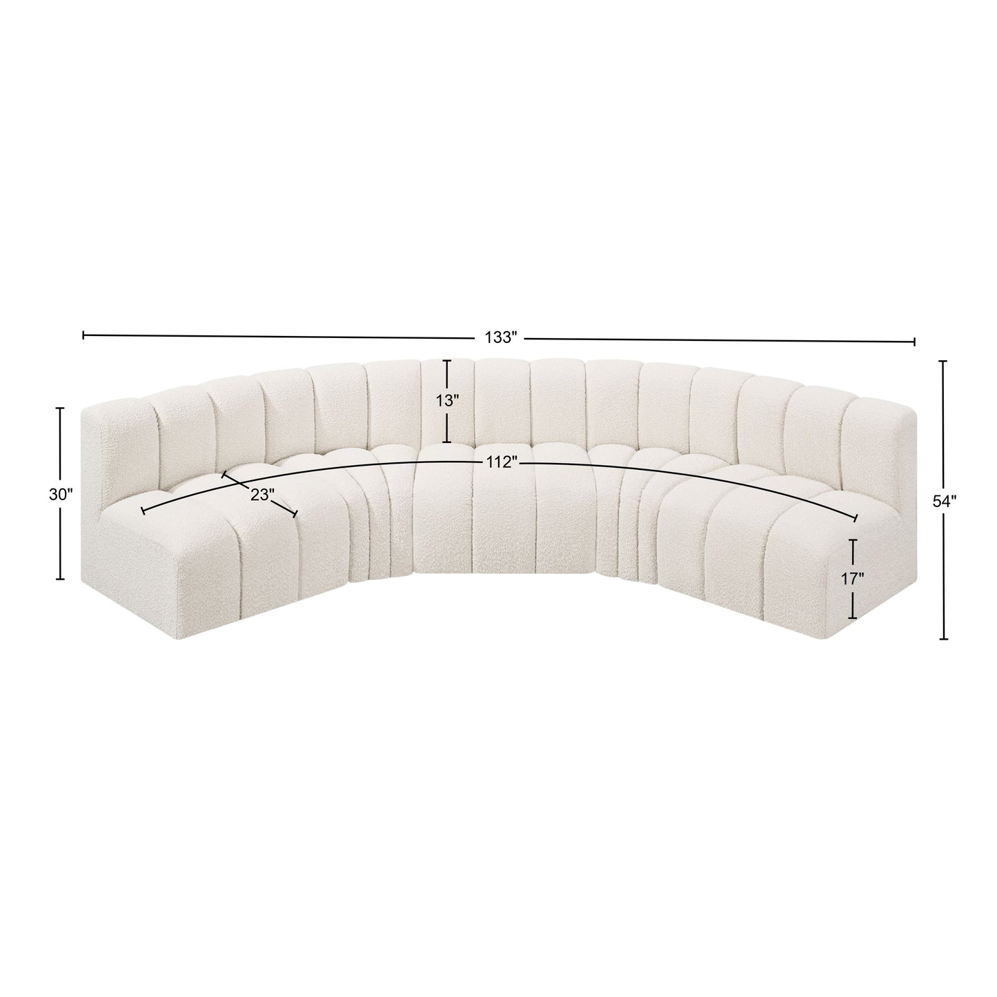 zara cream boucle fabric modular sofa s5a