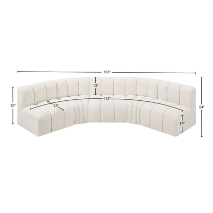 Zara Cream Boucle Fabric Modular Sofa S5A