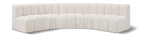 Yara 133" Boucle Fabric Upholstered Sectional, 5-Piece