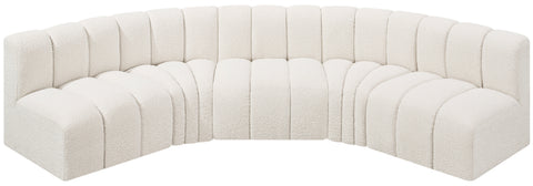 Yara 133" Boucle Fabric Upholstered Sectional, 5-Piece