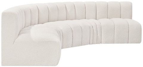 Yara 133" Boucle Fabric Upholstered Sectional, 5-Piece