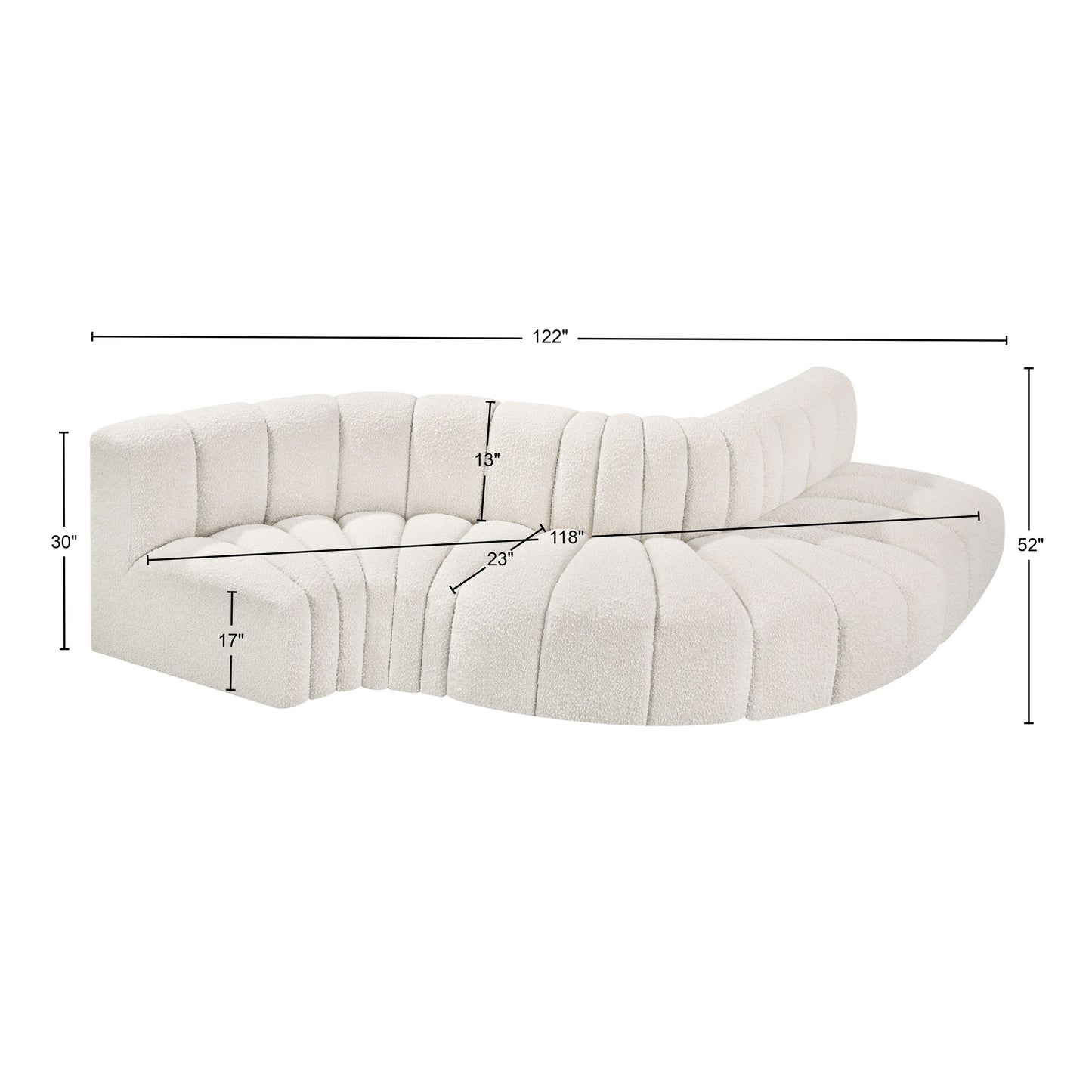 zara cream boucle fabric modular sofa s5b