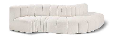 Yara 122" Boucle Fabric Upholstered Sectional, 5-Piece