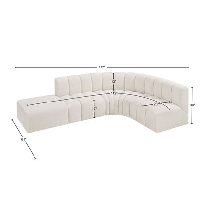 Zara Cream Boucle Fabric Modular Sofa S5C