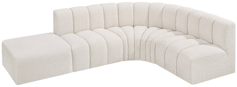 Briar Cream 127 Boucle Fabric Upholstered Modular Sectional, 5-Piece