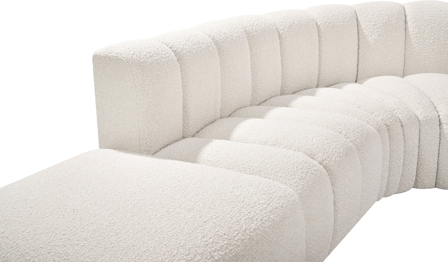 zara cream boucle fabric modular sofa s5c