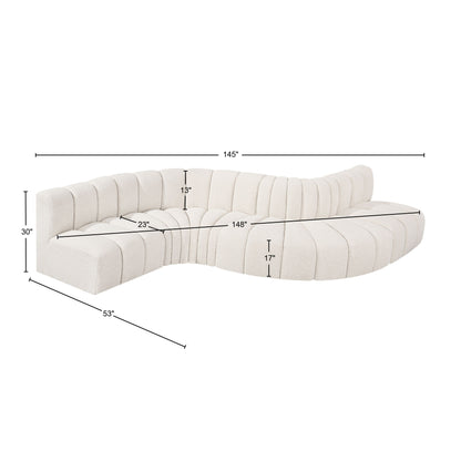 Zara Cream Boucle Fabric Modular Sofa S6A