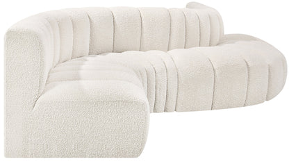 Zara Cream Boucle Fabric Modular Sofa S6A