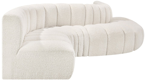 Briar Cream 145 Boucle Fabric Upholstered Modular Sectional , 6-Piece (Style 1)