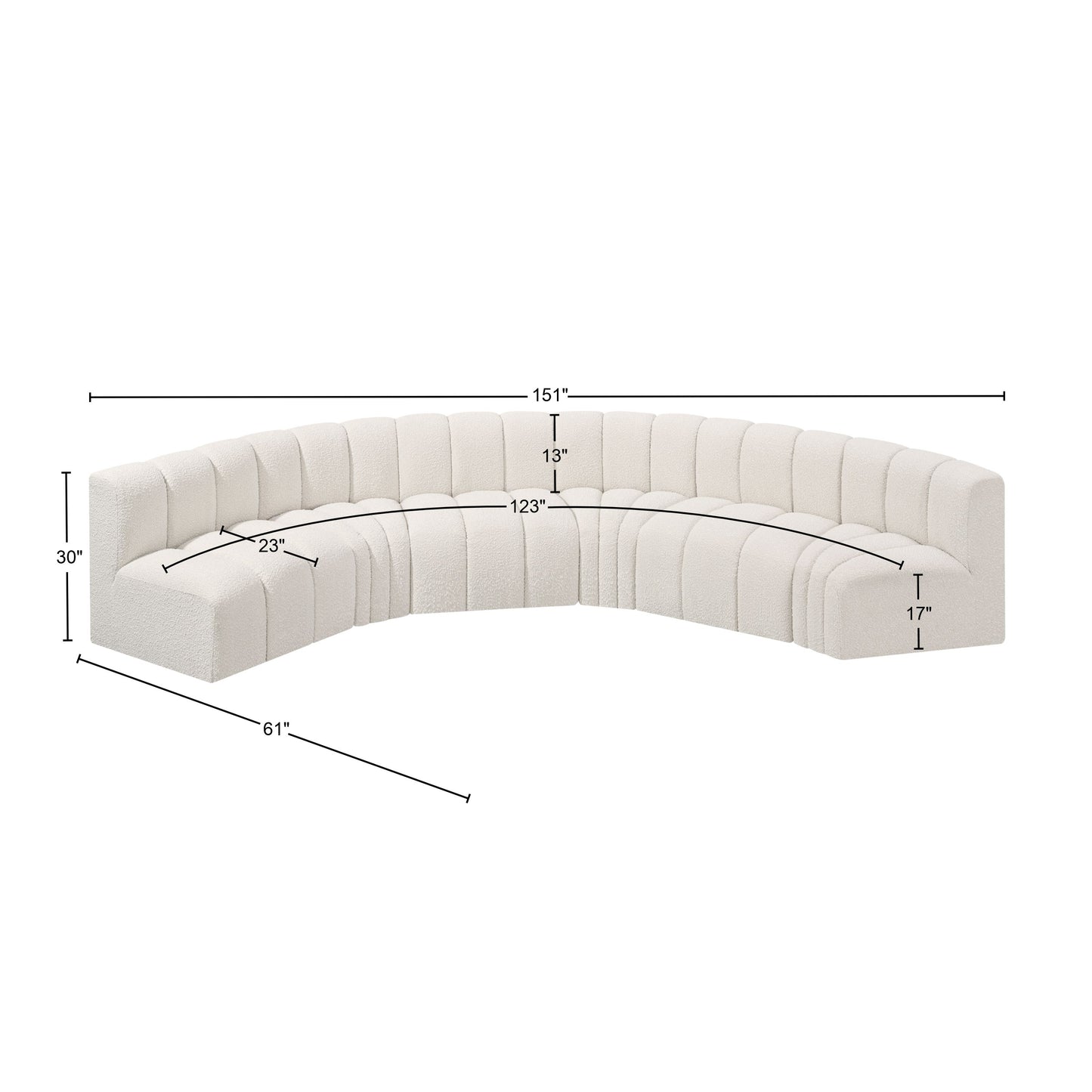 zara cream boucle fabric modular sofa s6b