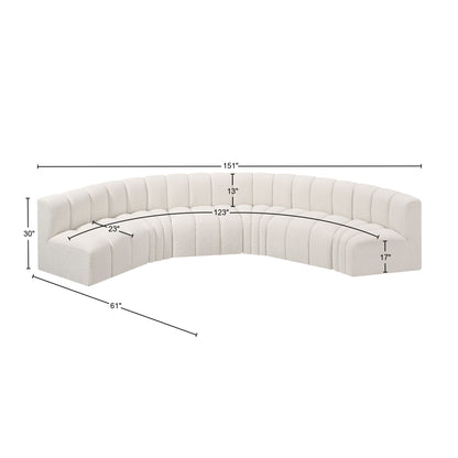 Zara Cream Boucle Fabric Modular Sofa S6B