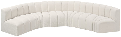 Briar Cream 151 Boucle Fabric Upholstered Modular Sectional, 6-Piece