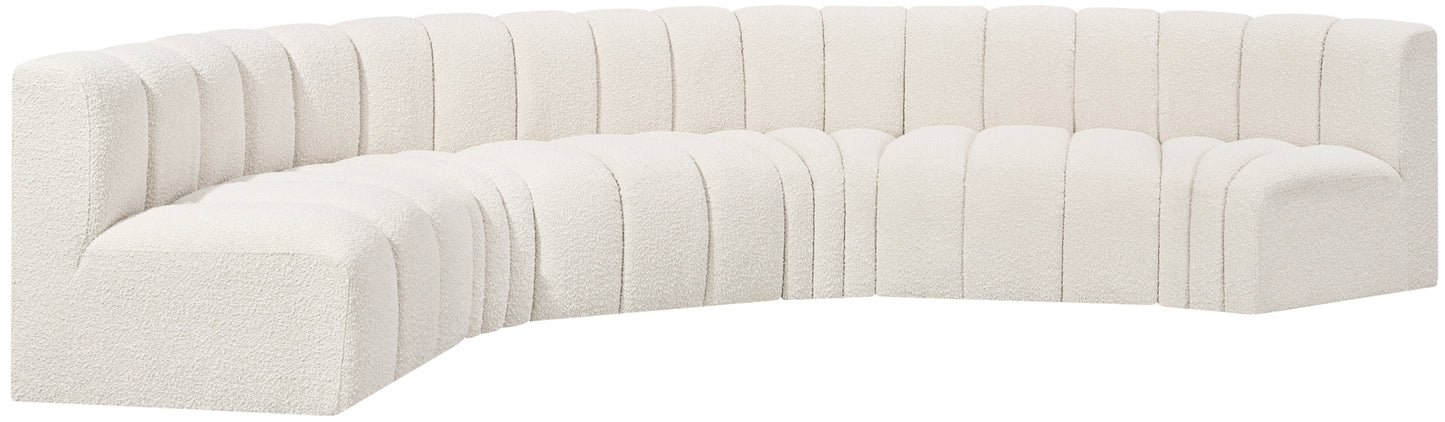 zara cream boucle fabric modular sofa s6b