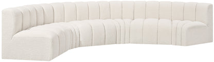 Zara Cream Boucle Fabric Modular Sofa S6B