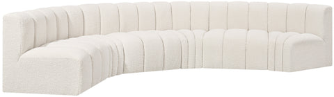 Briar Cream 151 Boucle Fabric Upholstered Modular Sectional, 6-Piece