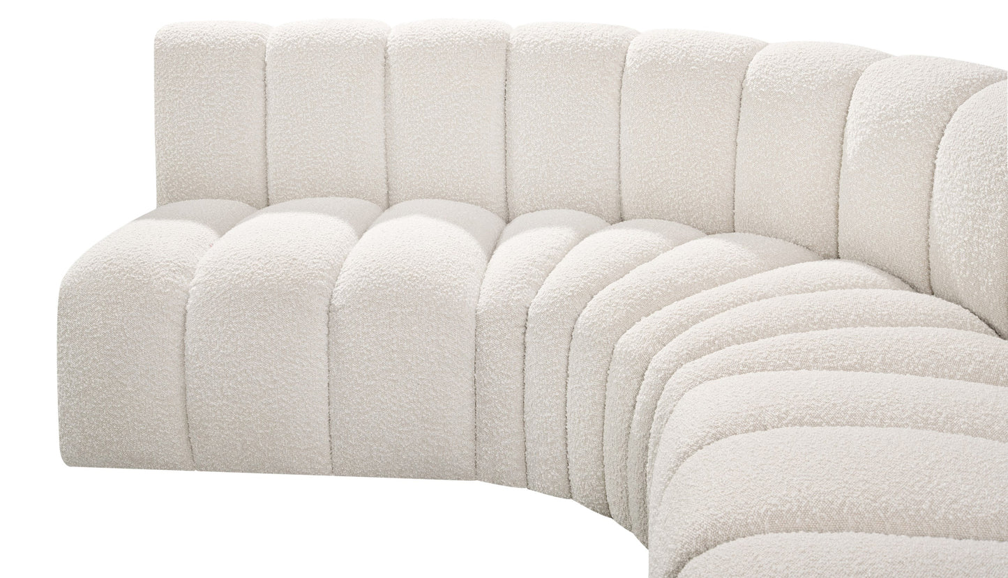 zara cream boucle fabric modular sofa s6b