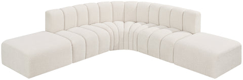 Yara 146" Boucle Fabric Upholstered Sectional, 6-Piece