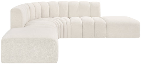 Yara 146" Boucle Fabric Upholstered Sectional, 6-Piece