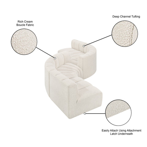 Briar Cream 145 Boucle Fabric Upholstered Modular Sectional , 6-Piece (Style 2)