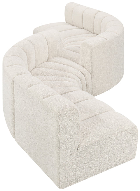 Briar Cream 145 Boucle Fabric Upholstered Modular Sectional , 6-Piece (Style 2)