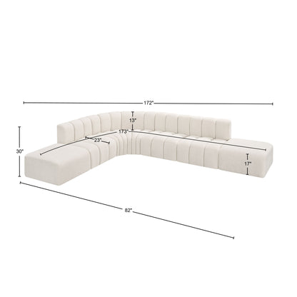 Zara Cream Boucle Fabric Modular Sofa S7A