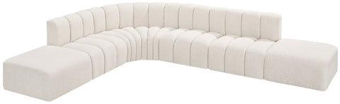 Briar Cream 172 Boucle Fabric Upholstered Modular Sectional, 7-Piece