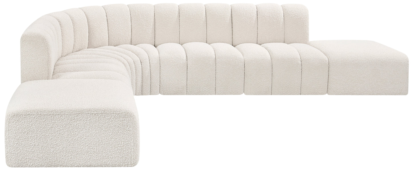 zara cream boucle fabric modular sofa s7a