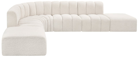 Briar Cream 172 Boucle Fabric Upholstered Modular Sectional, 7-Piece