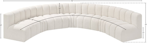 Briar Cream 162 Boucle Fabric Upholstered Modular Sectional, 7-Piece