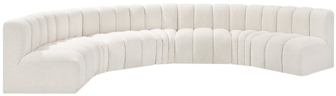 Briar Cream 162 Boucle Fabric Upholstered Modular Sectional, 7-Piece