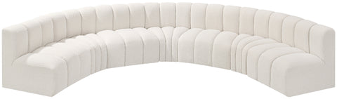 Briar Cream 162 Boucle Fabric Upholstered Modular Sectional, 7-Piece